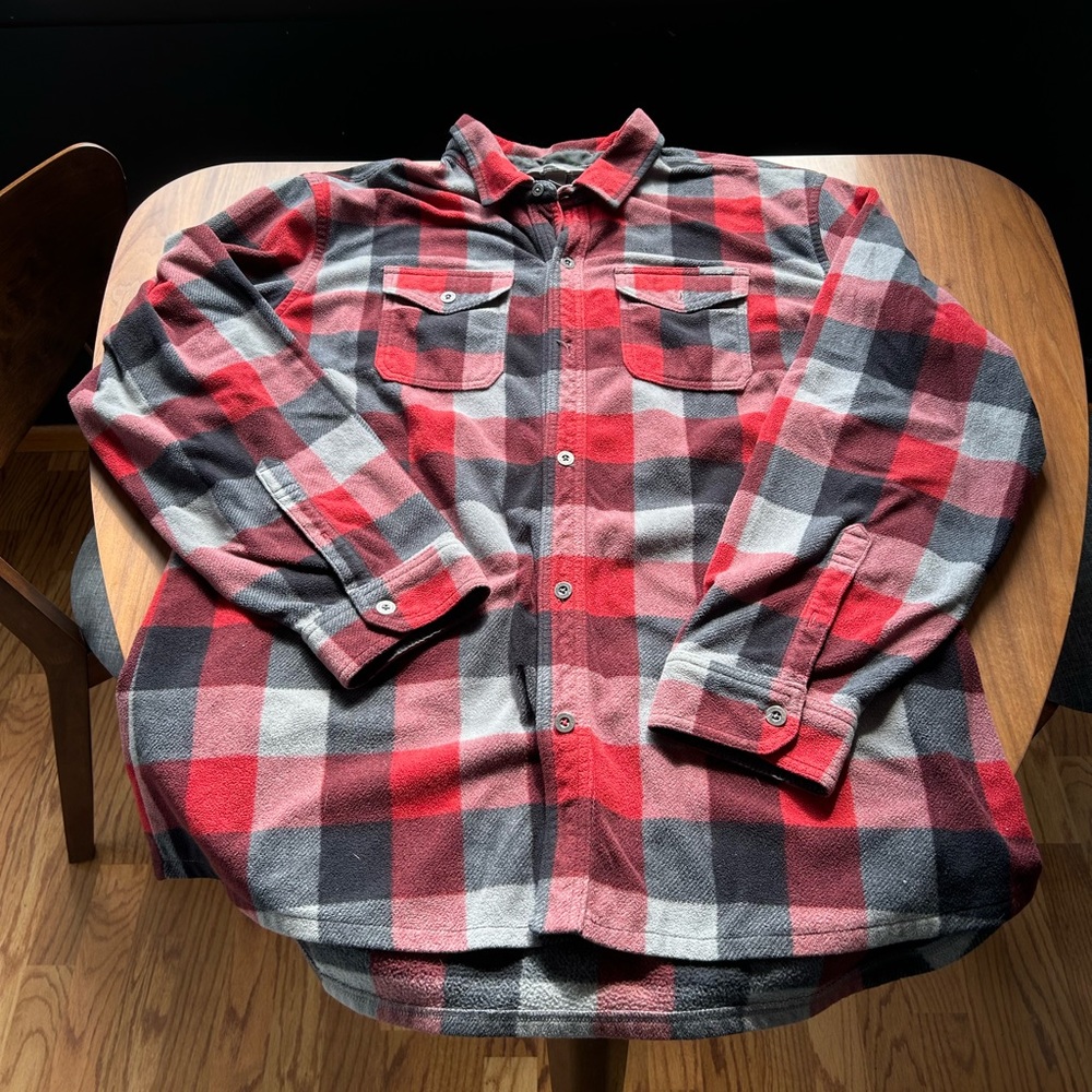 Eddie Bauer Super Soft Fleece Flannel Button Up